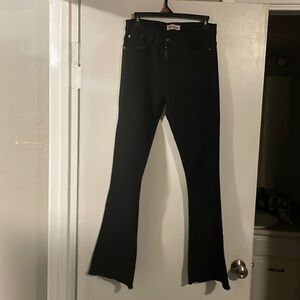 Red Bottoms Jeans. Black. Fringe hem. Gently worn.